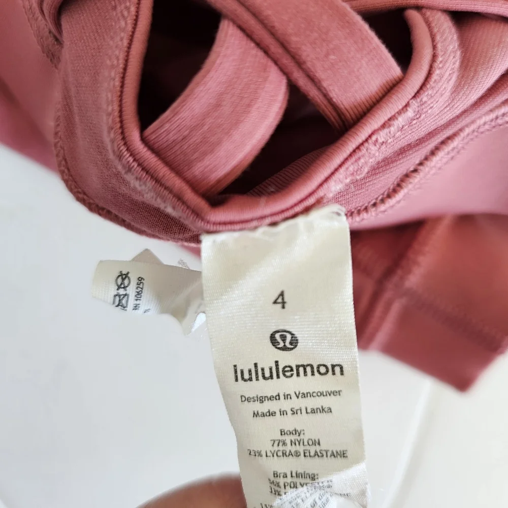 Lululemon x Peloton Energy Bra Size 4 “Together We Go Far” Sports Bra Pink - Picture 5 of 5